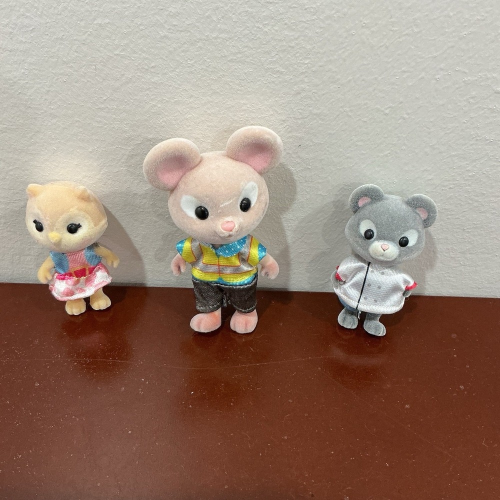 Lot‎ Of 3 Honey Bee Acres Flocked Critters Pretend Play Animals